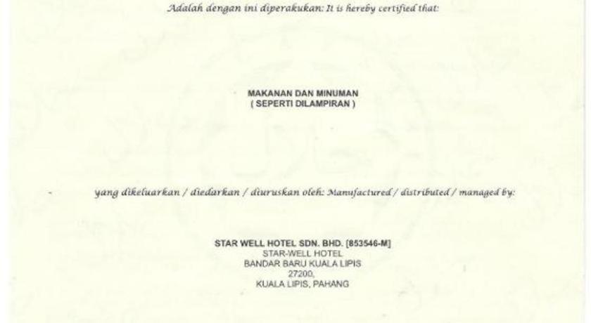 Star-Well Hotel Kuala Lipis Kültér fotó